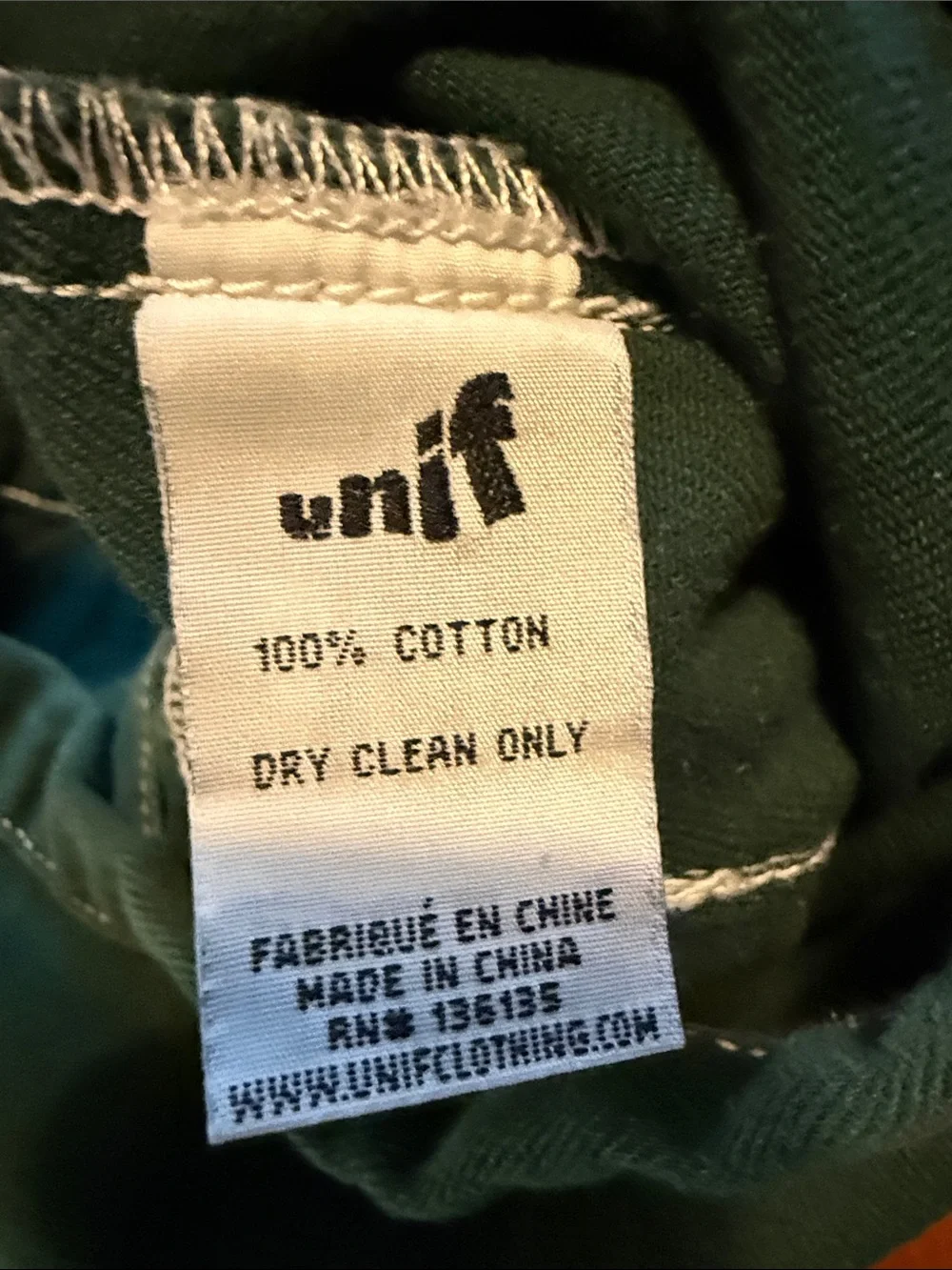 UNIF Green Denim Jacket Contrast White Topstitching Silver-Tone Buttons Small